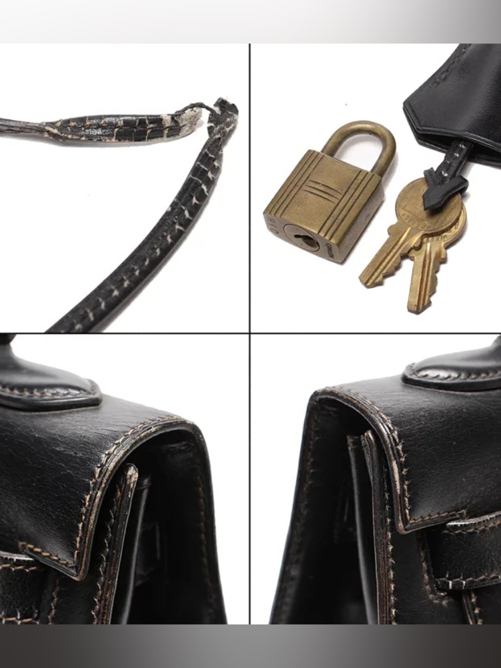 Authentic HERMES Vintage 1989 KELLY 32 black box leather - Picture 11 of 16